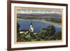 Palo Verde Hills, California - View of Redondo & Hermosa Beaches-Lantern Press-Framed Art Print