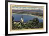 Palo Verde Hills, California - View of Redondo & Hermosa Beaches-Lantern Press-Framed Art Print