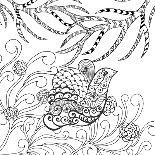 Chameleon in Fantasy Forest. Animals. Hand Drawn Doodle. Ethnic Patterned Illustration. African, In-Palomita-Art Print