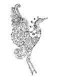 Cute Bird in Flower Garden. Animals. Hand Drawn Doodle. Ethnic Patterned Illustration. African, Ind-Palomita-Art Print