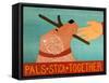 Pals Stick Together Red Golden-Stephen Huneck-Framed Stretched Canvas