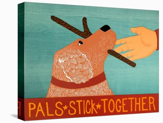 Pals Stick Together Red Golden-Stephen Huneck-Stretched Canvas