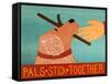 Pals Stick Together Red Golden-Stephen Huneck-Framed Stretched Canvas