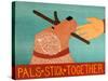 Pals Stick Together Red Golden-Stephen Huneck-Stretched Canvas