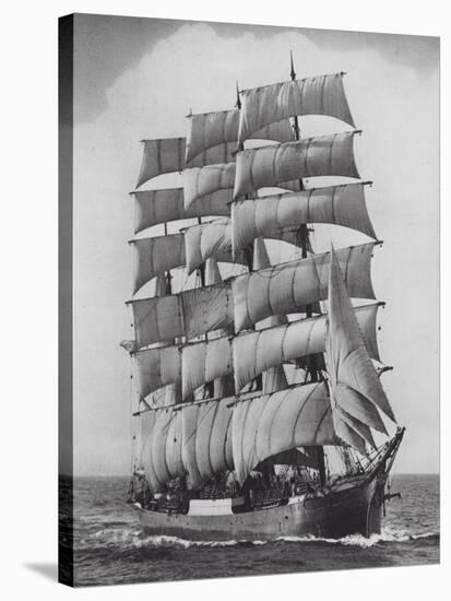 Pamir, one of the last commercial sailing ships, off Sydney Heads, Australia-Australian Photographer-Stretched Canvas