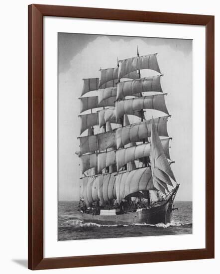 Pamir, one of the last commercial sailing ships, off Sydney Heads, Australia-Australian Photographer-Framed Photographic Print