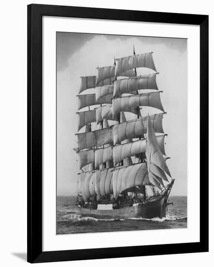 Pamir, one of the last commercial sailing ships, off Sydney Heads, Australia-Australian Photographer-Framed Photographic Print