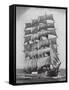 Pamir, one of the last commercial sailing ships, off Sydney Heads, Australia-Australian Photographer-Framed Stretched Canvas