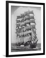 Pamir, one of the last commercial sailing ships, off Sydney Heads, Australia-Australian Photographer-Framed Photographic Print