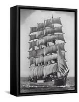 Pamir, one of the last commercial sailing ships, off Sydney Heads, Australia-Australian Photographer-Framed Stretched Canvas