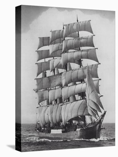 Pamir, one of the last commercial sailing ships, off Sydney Heads, Australia-Australian Photographer-Stretched Canvas