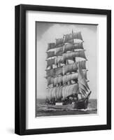 Pamir, one of the last commercial sailing ships, off Sydney Heads, Australia-Australian Photographer-Framed Premium Photographic Print