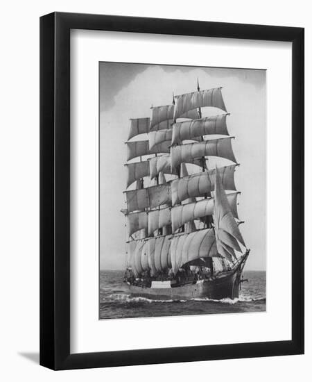 Pamir, one of the last commercial sailing ships, off Sydney Heads, Australia-Australian Photographer-Framed Premium Photographic Print