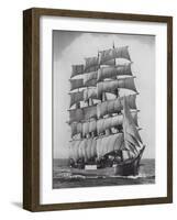 Pamir, one of the last commercial sailing ships, off Sydney Heads, Australia-Australian Photographer-Framed Photographic Print