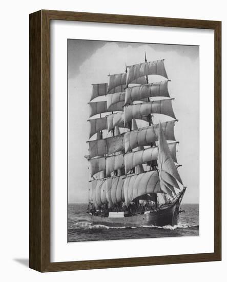 Pamir, one of the last commercial sailing ships, off Sydney Heads, Australia-Australian Photographer-Framed Photographic Print