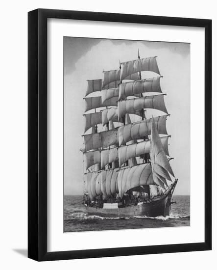 Pamir, one of the last commercial sailing ships, off Sydney Heads, Australia-Australian Photographer-Framed Photographic Print