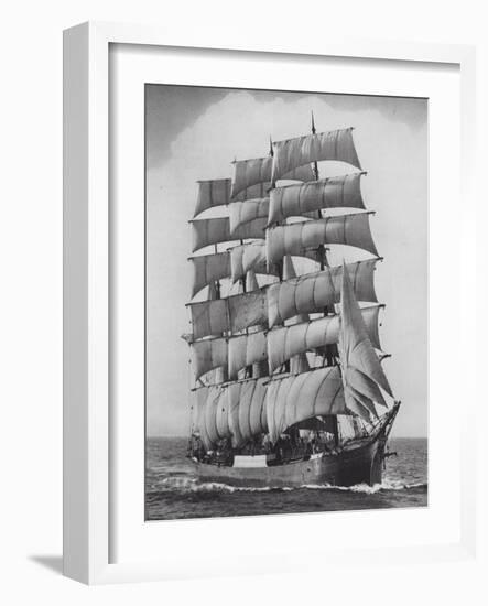 Pamir, one of the last commercial sailing ships, off Sydney Heads, Australia-Australian Photographer-Framed Photographic Print