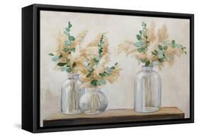 Pampas and Eucalyptus Bouquet-Julia Purinton-Framed Stretched Canvas