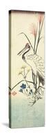 (Pampas Grass, Patrinia, Chinese Bellflower and a Crane), 1830-1858-Utagawa Hiroshige-Stretched Canvas