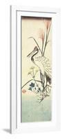 (Pampas Grass, Patrinia, Chinese Bellflower and a Crane), 1830-1858-Utagawa Hiroshige-Framed Premium Giclee Print