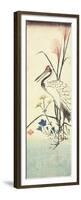 (Pampas Grass, Patrinia, Chinese Bellflower and a Crane), 1830-1858-Utagawa Hiroshige-Framed Premium Giclee Print