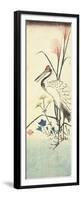 (Pampas Grass, Patrinia, Chinese Bellflower and a Crane), 1830-1858-Utagawa Hiroshige-Framed Premium Giclee Print