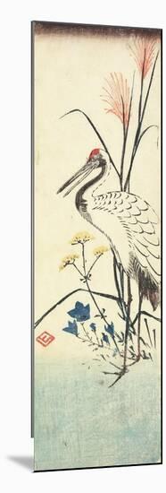 (Pampas Grass, Patrinia, Chinese Bellflower and a Crane), 1830-1858-Utagawa Hiroshige-Mounted Premium Giclee Print