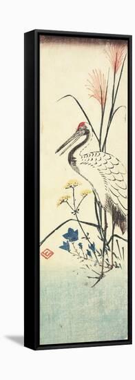 (Pampas Grass, Patrinia, Chinese Bellflower and a Crane), 1830-1858-Utagawa Hiroshige-Framed Stretched Canvas