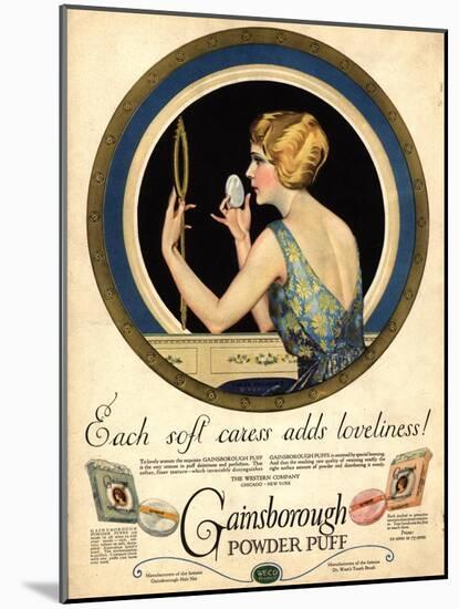 Pampering Make-Up Makeup Gainsborough Face Powder, USA, 1910-null-Mounted Giclee Print