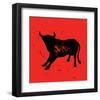 Pamplona Bull V-Rosa Mesa-Framed Art Print