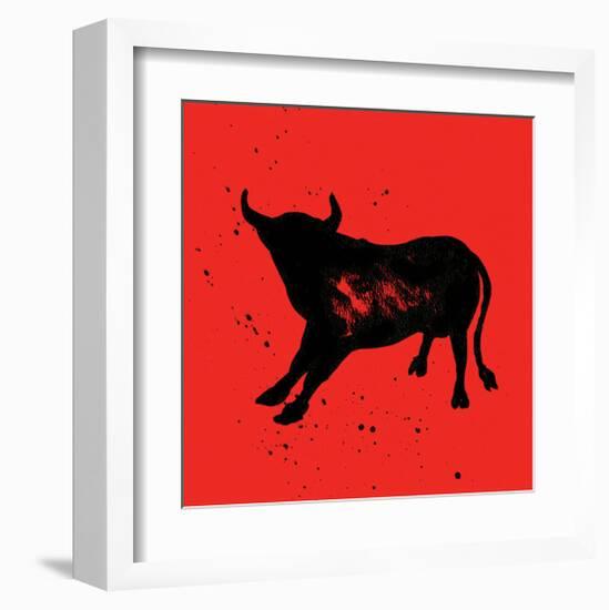 Pamplona Bull V-Rosa Mesa-Framed Art Print