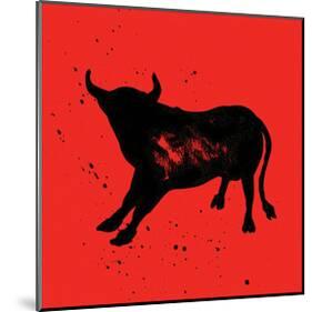 Pamplona Bull V-Rosa Mesa-Mounted Art Print