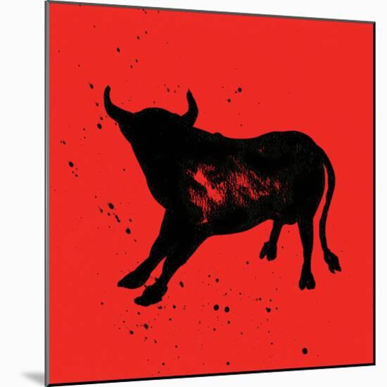 Pamplona Bull V-Rosa Mesa-Mounted Art Print