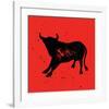 Pamplona Bull V-Rosa Mesa-Framed Art Print