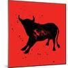 Pamplona Bull V-Rosa Mesa-Mounted Art Print