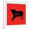 Pamplona Bull V-Rosa Mesa-Framed Art Print