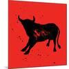 Pamplona Bull V-Rosa Mesa-Mounted Art Print