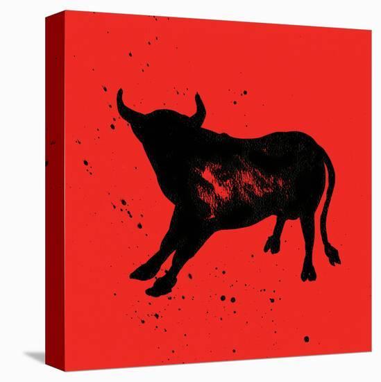 Pamplona Bull V-Rosa Mesa-Stretched Canvas