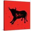 Pamplona Bull V-Rosa Mesa-Stretched Canvas