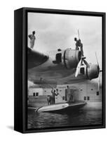 Pan Am Clipper Seaplane-George Strock-Framed Stretched Canvas