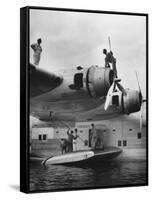 Pan Am Clipper Seaplane-George Strock-Framed Stretched Canvas