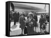 Pan Am Stewardesses in Frankfurt after Emergency Landing-null-Framed Stretched Canvas