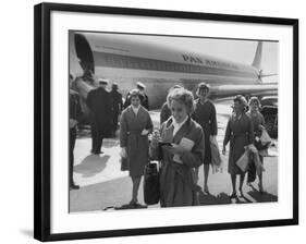 Pan Am Stewardesses in Frankfurt after Emergency Landing-null-Framed Photographic Print