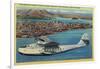 Pan American Airways "China Clipper" from Orient - San Francisco, CA-Lantern Press-Framed Art Print