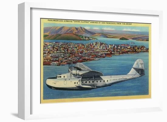 Pan American Airways "China Clipper" from Orient - San Francisco, CA-Lantern Press-Framed Art Print