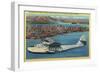 Pan American Airways "China Clipper" from Orient - San Francisco, CA-Lantern Press-Framed Art Print