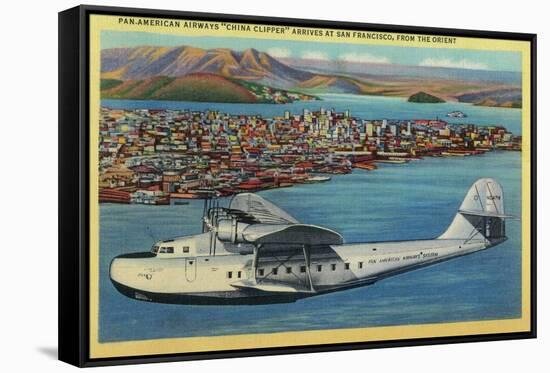 Pan American Airways "China Clipper" from Orient - San Francisco, CA-Lantern Press-Framed Stretched Canvas
