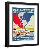 Pan American Airways System Poster, 1929-null-Framed Premium Giclee Print