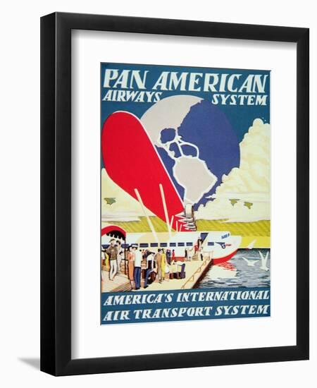 Pan American Airways System Poster, 1929-null-Framed Premium Giclee Print