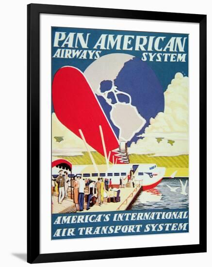 Pan American Airways System Poster, 1929-null-Framed Premium Giclee Print